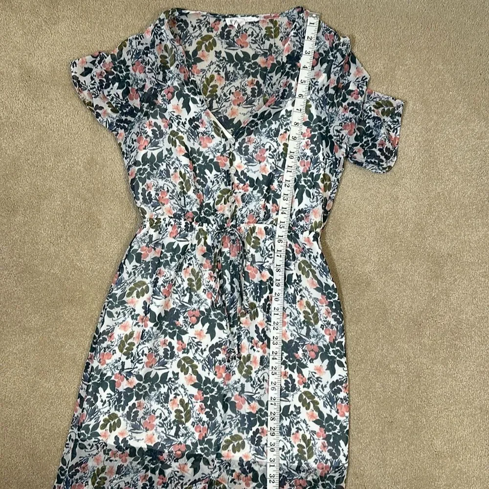 BCBGeneration Slit Floral Maxi Sheer Partially Lined Women Spring Dress Size XS